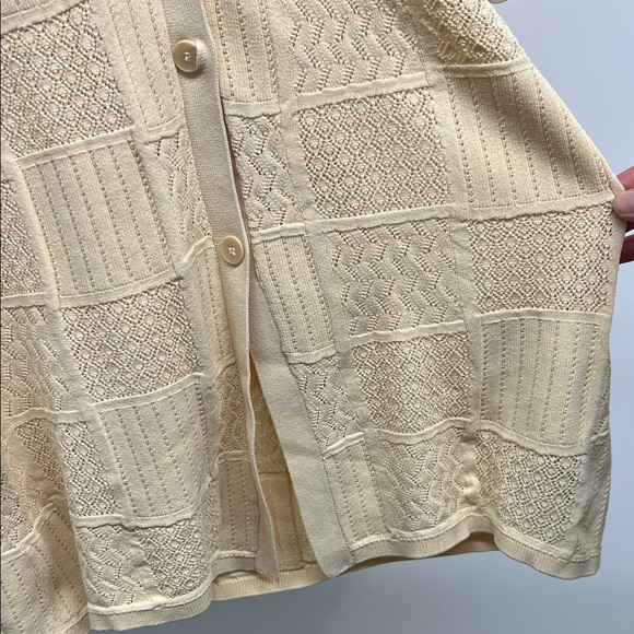 NWT Sandro Cream Pointelle Button-Up Shirt - Picture 4 of 8